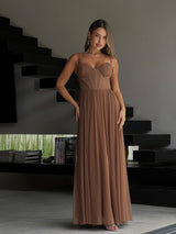 שמלת קלי חום