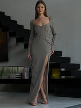 שמלת רוזטה חאקי