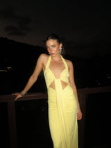 שמלת פלורה צהוב