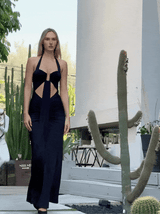 שמלת פלורה שחור