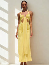 שמלת פלורה צהוב