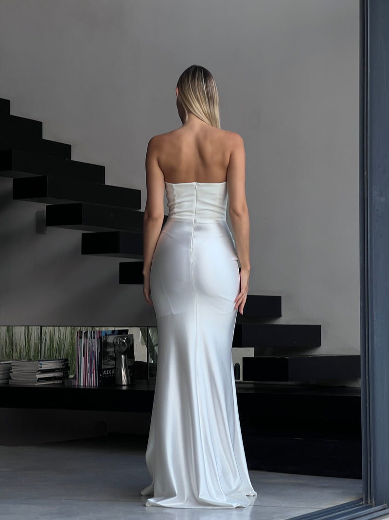 שמלת סיאנה לבן