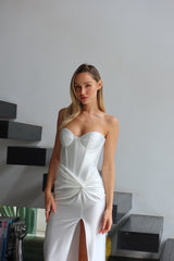 שמלת אדריאנה לבן - SHESH