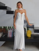 שמלת מוניק לבן - SHESH