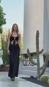 שמלת פלורה שחור